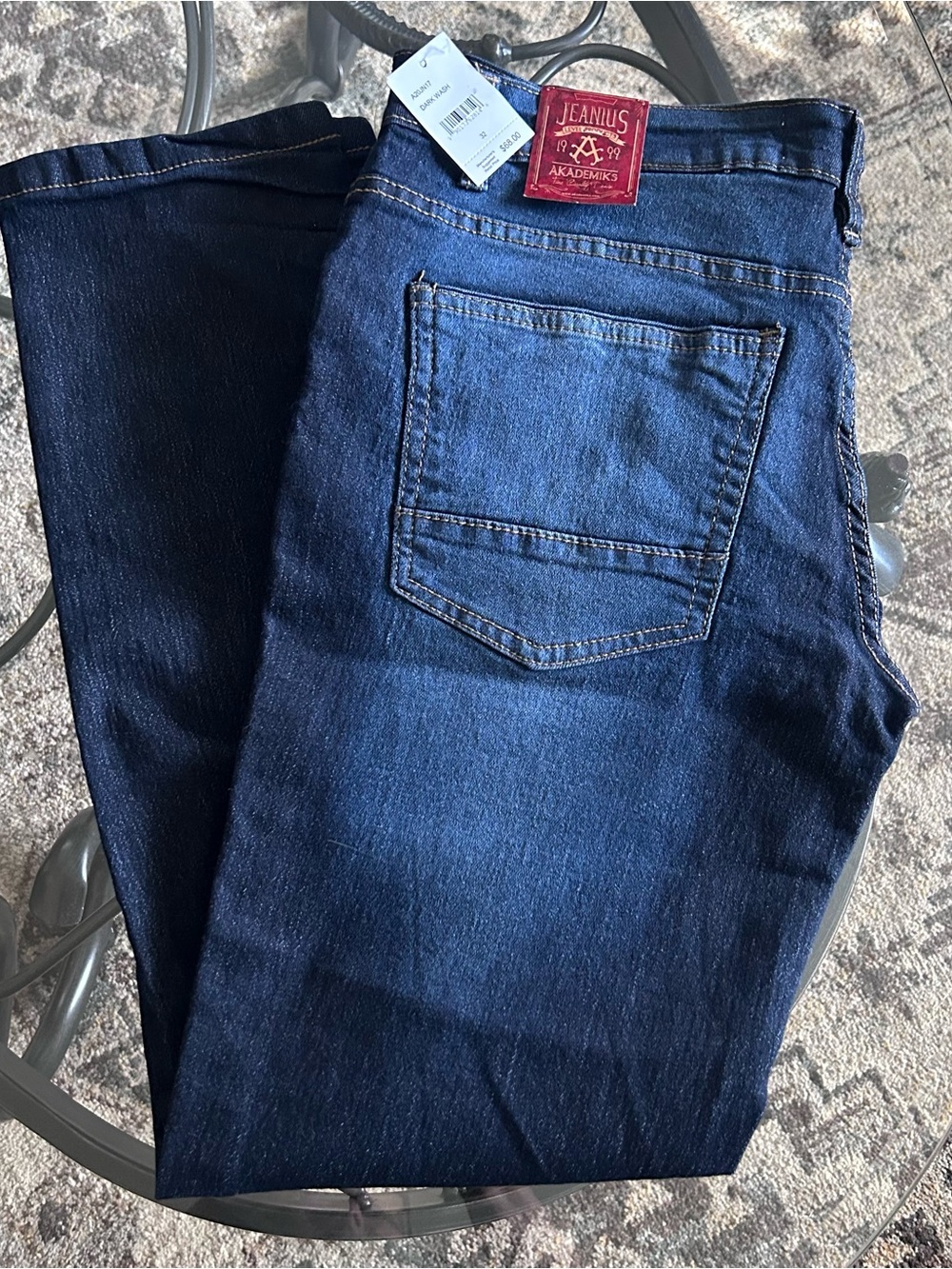Akademiks Men's Dark Indigo Straight-Leg Jeans
